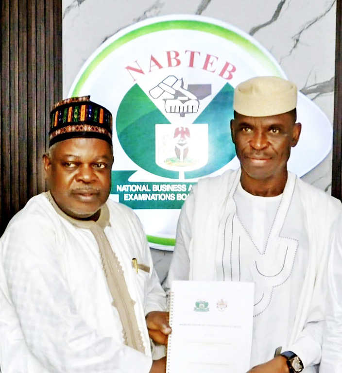 Dr. Mohammed A. Mohammed, Registrar&CEO NABTEB (left) and Chief Abiodun Odusanwo, ITPN President